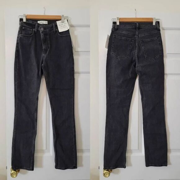 Abercrombie and fitch The 90's Slim Straight Ultra high rise Jean 24 NWT - Picture 1 of 6